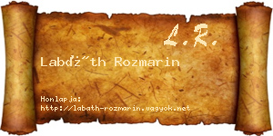 Labáth Rozmarin névjegykártya
